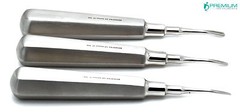 Dental Elevator Curved Tip 2mm, 3mm, 4mm Root Luxating Instruments Set of 3
