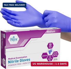 MED PRIDE Nitrile Medical Exam Gloves – Disposable Powder & Latex-Free Surgical
