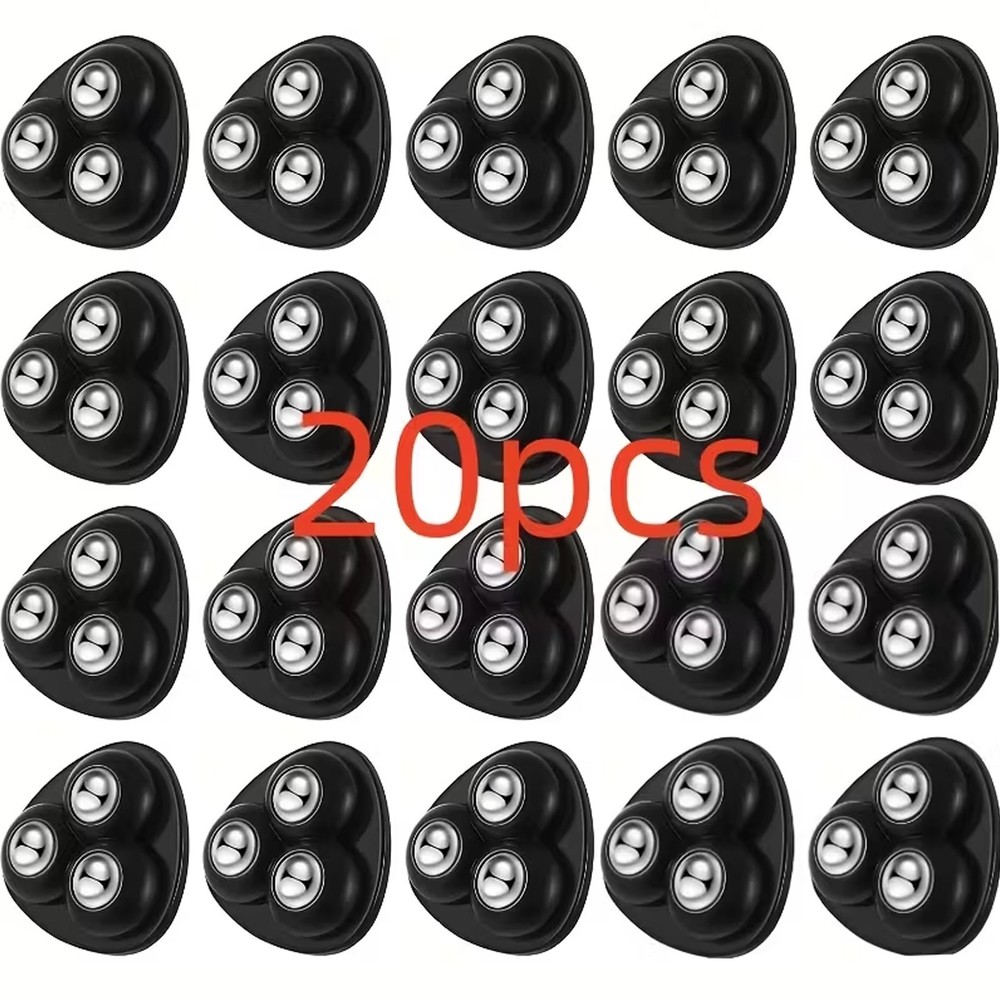 20 pcs Mini Swivel Caster Wheels Self Adhesive Stainless Steel Rolles