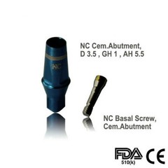 1×Straumann Compatible NC Cementable. Abutment, D3.5, GH 3mm AH 5.5mm with Screw