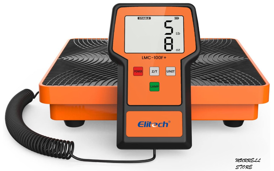 Elitech LMC-100F+ Refrigerant Scale 110lb HVAC Freon Charging w/ Case