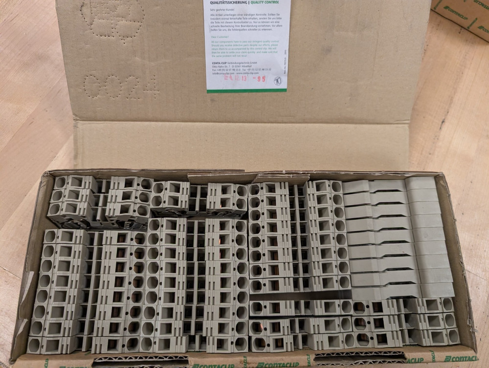50x Conta-Clip ZRK 10/2A BG 3597.2 Feed-Through DIN Rail Terminal Blocks 10mm²