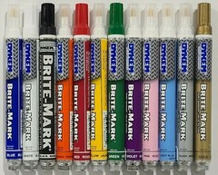 12pcs -DYKEM BRITE-MARK MEDIUM PAINT MARKER-ONE OF EACH COLOR LISTED BELOW