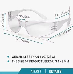 1-50 PACK Protective Polycarbon Safety Glasses Clear Lens Work UV Z87 Lot