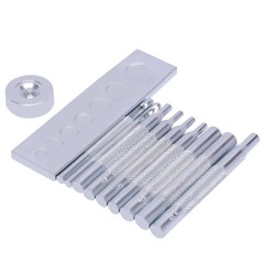 11pcs/Set Craft Tool Die Punch Snap Rivet Setter Base DIY Leather Working Craft