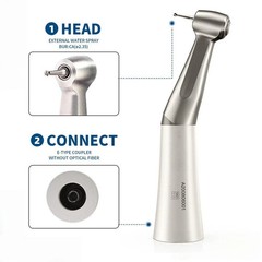 Dental Low Speed 1:1 Direct Drive Contra Angle Push Button Handpiece E-Type