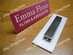 Custom Engraved 1″x3″ Name Tag ID Badge Label with Pin or Magnet Attachment