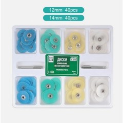 Dental Composite Polishing Kit 12mm/14mm Finishing Discs & Strips 80Pcs+ Mandrel