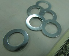 Lot 200 Thin Steel Shim Flat Washer .618″ OD x .392″ ID x .022 Thick Zinc Spacer