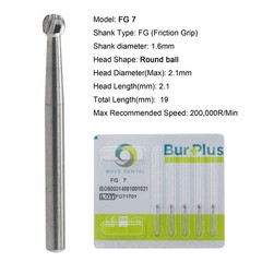 Dental Carbide Burs Round Diamond Bur FG 2 4 5 6 8 High Speed 801/023 801/016