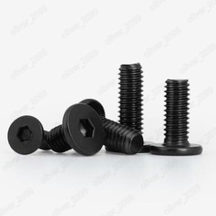 Black 304 Stainless Steel Hex Socket Utrathin Flat Head Screws M2/M3/M4/M5/M6