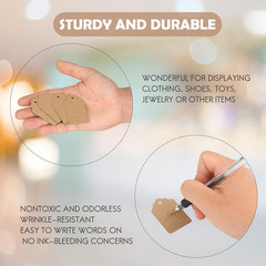 1000Pcs Price Tags, Brown Clothing Tagsfor Retail, Small Kraft Blank Tag for Lab