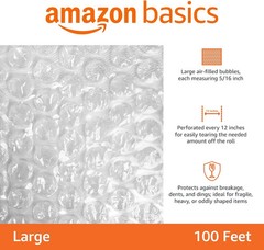 Amazon Basics Bubble Cushioning Wrap for Moving, Packing, Shipping and Storage,