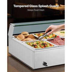 Uimoso Commercial Food Warmer 10-Pan 1700W Buffet Bain Marie with Glass Lid