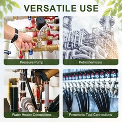 4-Pack 304 Stainless Steel 1/4″ NPT Male x 1/4″ NPT Male Hex Nipple Pipe Fitting