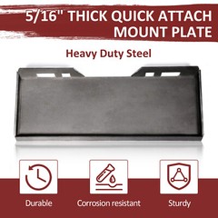 5/16″ Steel Quick Tach Attachment Mount Plate Skid Steer For Bobcat For Kubota