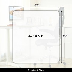 Chair Mat for Hard Wood Floors – Heavy Duty Floor Protector – Easy Clean (47’…