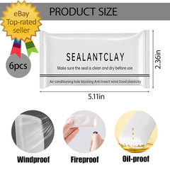 6 Pack Moldable Sealant Clay, White Fast Drying Sealant Mastic, Repair Sealing P