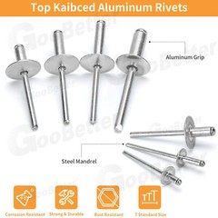500pcs Pop Rivets Assortment Kit Aluminum Blind Rivets 14 Sizes Blind Rivet Set