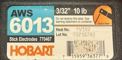 Hobart 770467 6013 3/32 in. stick electrode – 9.6 Pounds Plastic Container