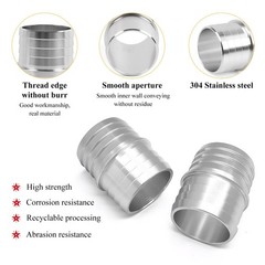 2 PCS Radiator Hose Barb Fittings, 1-1/2 Inches Aluminium Alloy Hose Barb Connec