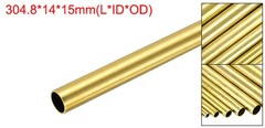 12″ Length Brass Round Tube 15mm OD x 0.5mm Wall Thickness Straight Pipe Tubing