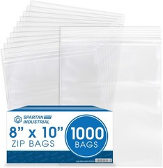 8×10 Clear Resealable Zip Plastic Bags – 1000 Pack^-