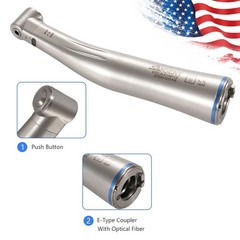 SANDENT Dental 1:1 Fiber Optic LED Contra Angle Handpiece Push Button E-type DT