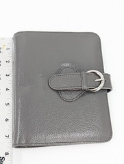 Franklin Covey CO AVA Charcoal Gray Binder Leather 7.5”x6” for Compact Planners