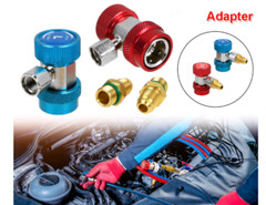 A/C Quick Coupler Connector Adapters High & Low Manifold AC Gauge Set 1/4″ Flare