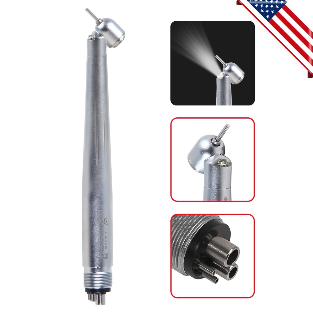 1-5 Dental 45° Degree LED E-generator /High Speed No LED Handpiece 4Hole fit NSK