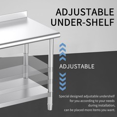 Stainless Steel Table, 30 x 24 Inches Commercial Metal Prep & Work Table with…
