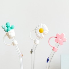 TEONEI Cactus Shape Straw Covers Caps,Straw Tip Small, Assorted