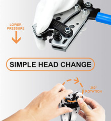 Battery Cable Lug Crimping Tool Kit for AWG 8-1/0 Electrical Lug Crimper with 60