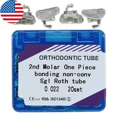 USA Dental Orthodontic Buccal Tubes MBT Roth 022 1st 2nd Molar Bondable Single