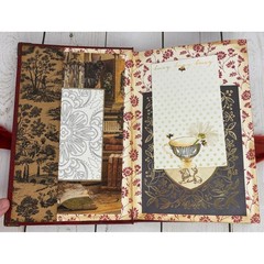 Handmade Regency Victorian Junk Journal Memory Keeper Red Gold Velvet Ribbon Tie
