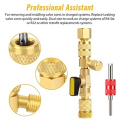 HVAC AC Schrader with Valve Cores Remover Dual Size 1/4″ & 5/16″ Installer Tools