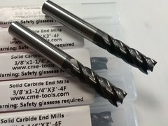 6pcs 3/8″x1-1/4×3 long length Carbide End Mills Tialn Coated 4 Flt S/E –new