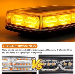 72 LED Roof Top Strobe Beacon Light Bar For Construction, Tow Trucks, Snow Plows