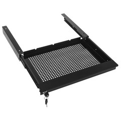 Under Desk Mounted Sliding Drawer Pull Out Tray for 17″ Laptop Metal with Lock