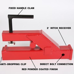 2″ Clamp On Tractor Hitch Bucket Trailer Receiver Ball Mount Tow Attachment