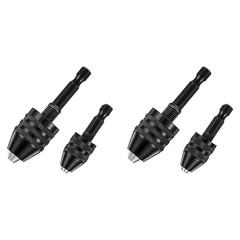 4Pcs 1/4″Hex Shank Keyless Drill Chuck Adapter Bit Quick Change Converter Driver