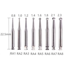 5pcs Dental Round Carbide Bur RA 1# -RA 8# for Slow Speed Latch Type Handpiece