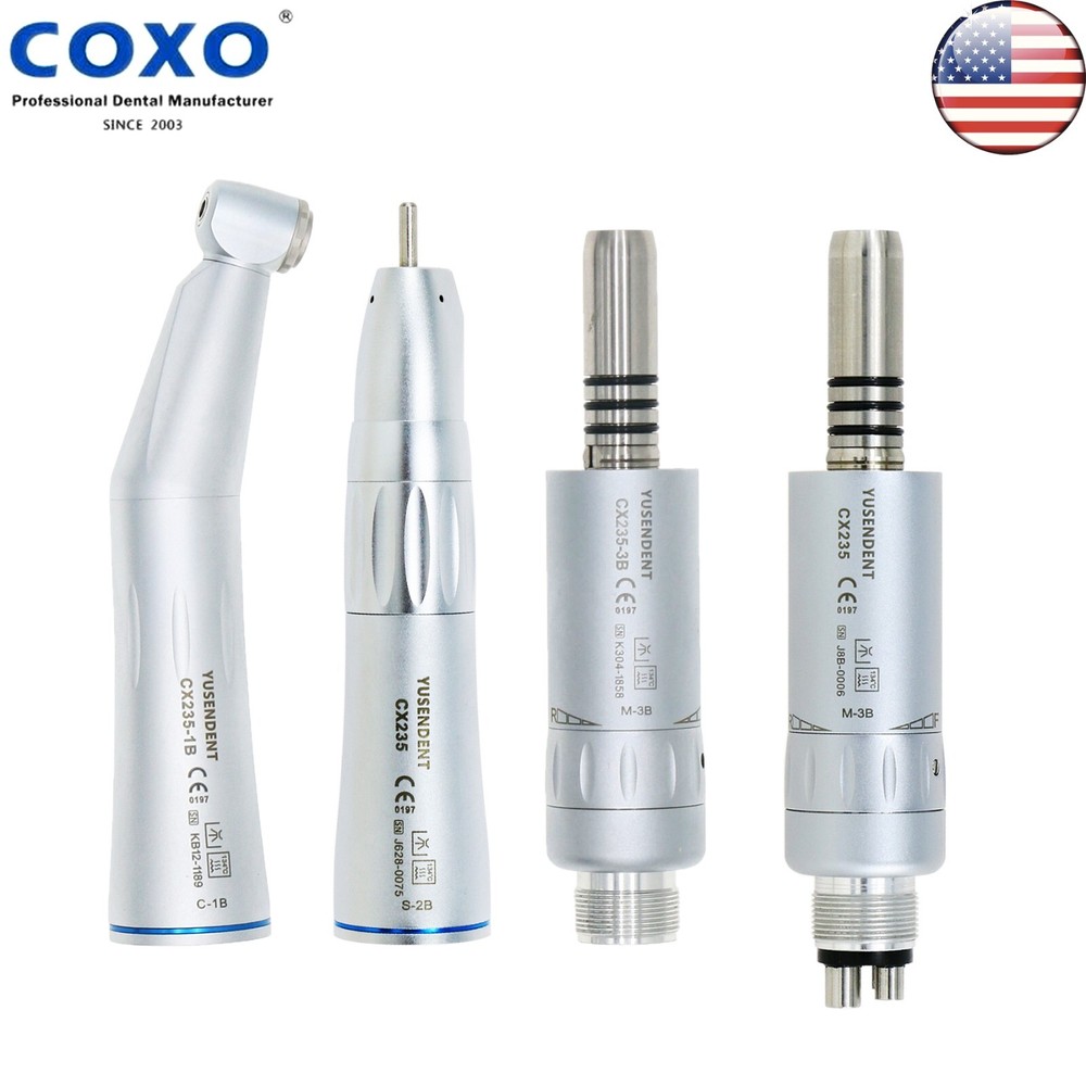 US COXO Dental Inner Water Spray Low Speed Contra Angle Air Motor M4 B2 Kit