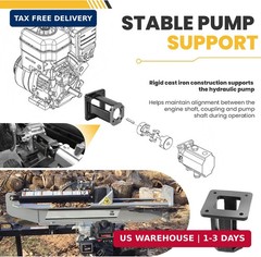31-272 Log Splitter Hydraulic Pump Mount for 8-15 HP Engines and 11-16 GPM Pumps