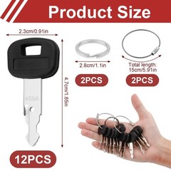 459A 12pcs Ignition Keys,Kubota Tractor Key with SVL75 SVL90 SVL95 Track Load…