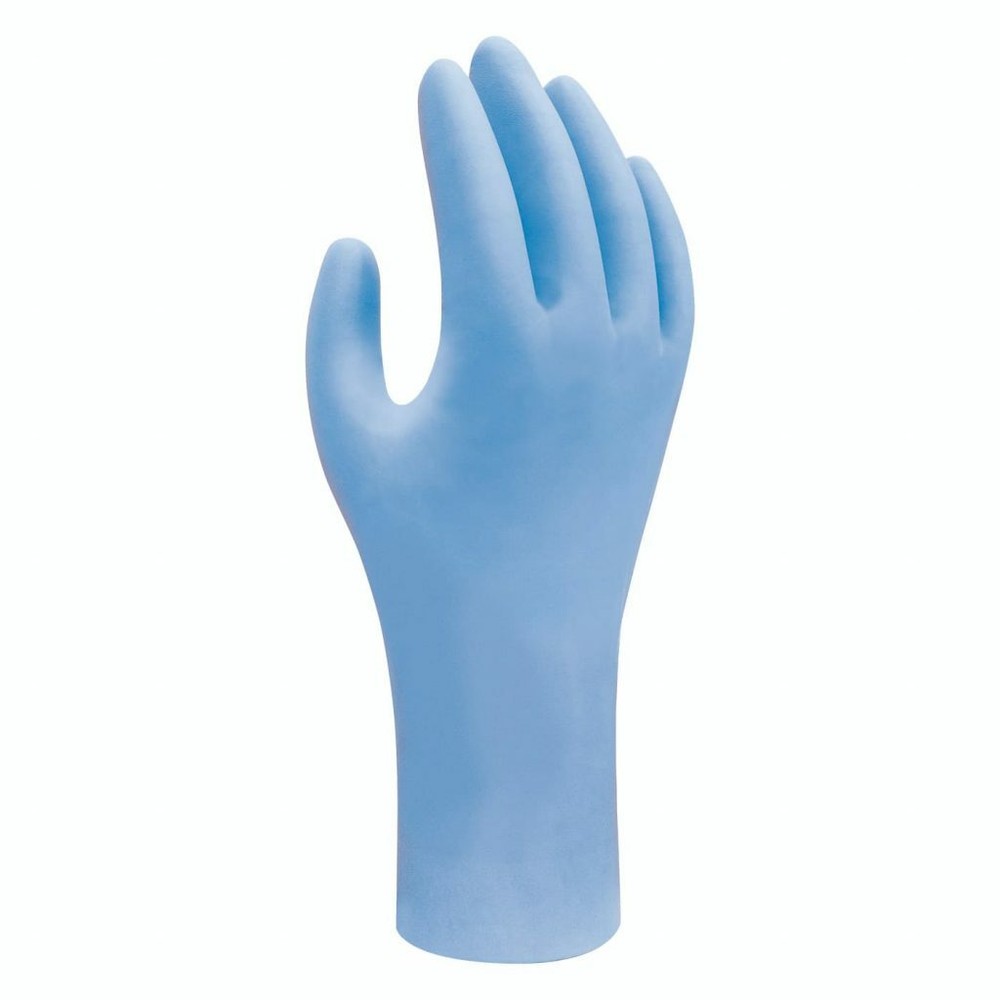 Showa 7500PF Biodegradable PF 4 Mil Blue Nitrile Gloves, 1000/Case, S-2XL