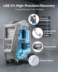 VEVOR Fully Automatic Refrigerant Recovery Machine 1234yf A/C Vacuum Recharging