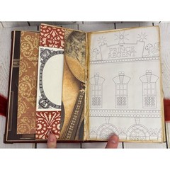 Handmade Regency Victorian Junk Journal Memory Keeper Red Gold Velvet Ribbon Tie
