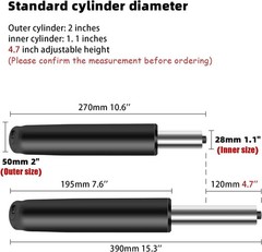 Universal Fit 4.7″ Hydraulic Gas Lift Cylinder for Office Chairs – 1000 lbs